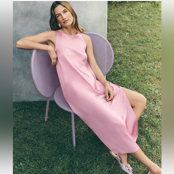 NWT $169  ANN TAYLOR Maxi swing dress in enchanted pink sz 4 - Picture 3 of 5